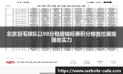 北京羽毛球队以98分稳居锦标赛积分榜首位展现强劲实力
